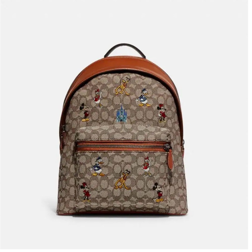 Coach Brown Backpack with Character Design
